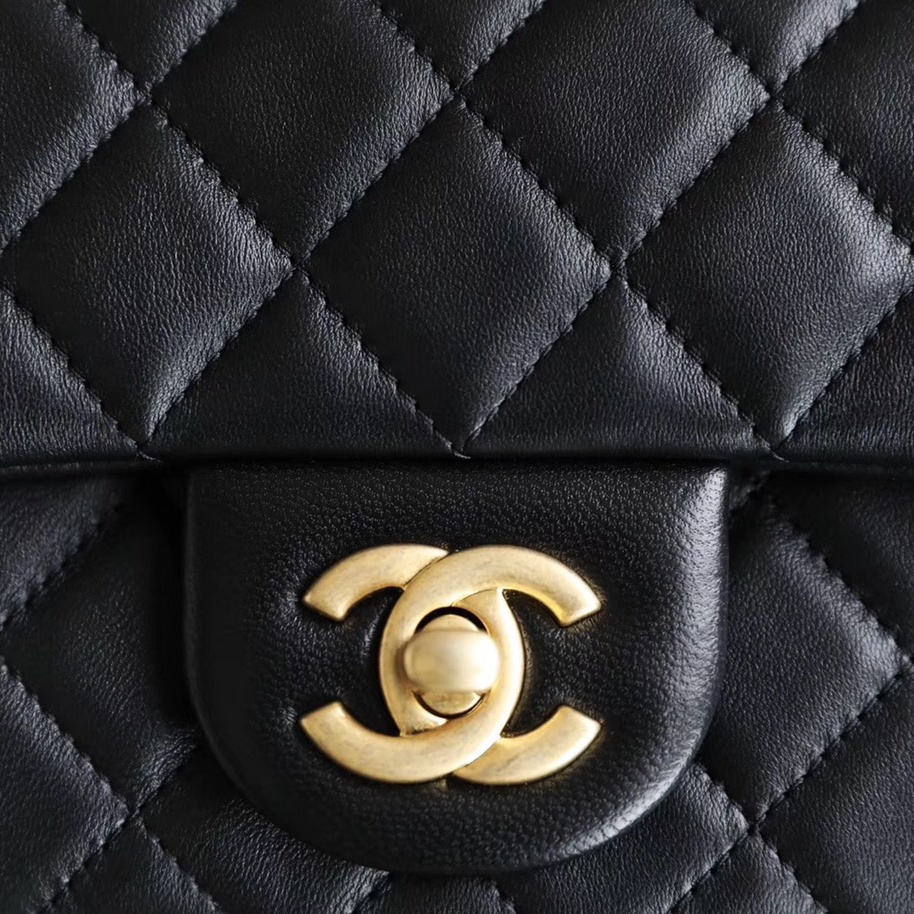 Chanel Mini Gold Ball Flap Bag Black and Gold