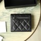 Chanel Short Wallet Black Silver Buckle