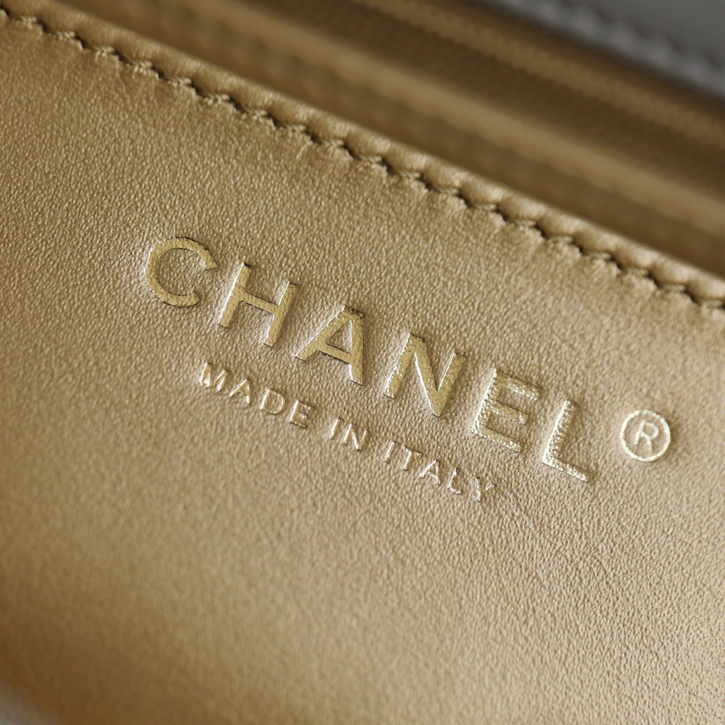 Chanel Gold Ball Bag CF Series Gray Lambskin