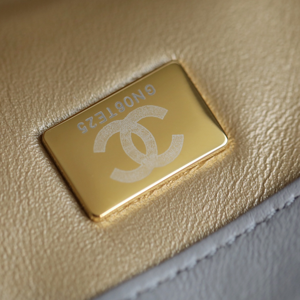 Chanel Gold Ball Bag CF Series Gray Lambskin