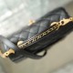 Chanel 23P Shoulder Tote Bag Black and Gold