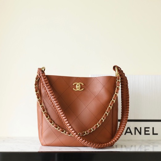 Chanel Shoulder Tote Bag 23A Caramel