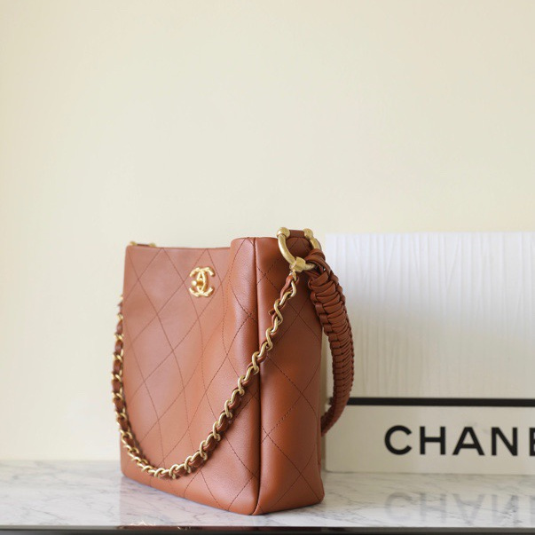 Chanel Shoulder Tote Bag 23A Caramel