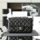 Chanel Flap Bag CF Series Caviar Leather Black and Silver with Chip