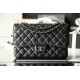 Chanel Classic Flap Bag Caviar Leather Large Black and Silver