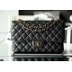 Chanel Classic Flap Bag Caviar Leather Large Black and Gold