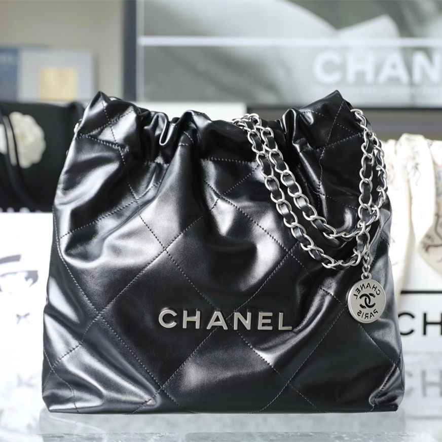 Chanel Shopping Bag 22Bag Small Black and Silver