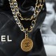 Chanel Shopping Bag Small Black and Gold with White Buckle