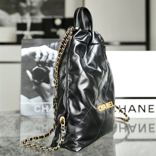 Chanel 23P Series Backpack  Black and Gold