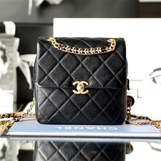 Chanel 22P Backpack Series Black and Gold