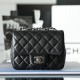 Chanel CF Series Lambskin Black and Silver Mini