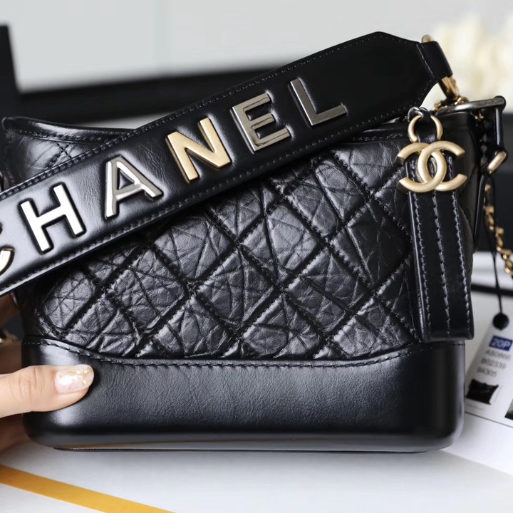 Chanel Black Hobo Bag Crossbody Small