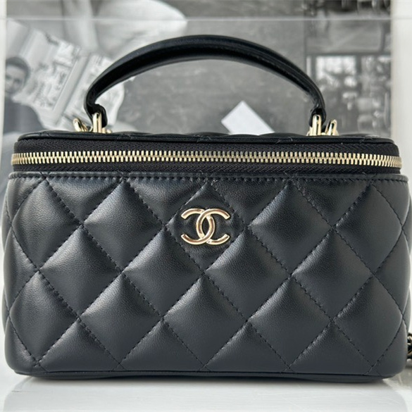 Chanel Black Handheld Cosmetic Bag