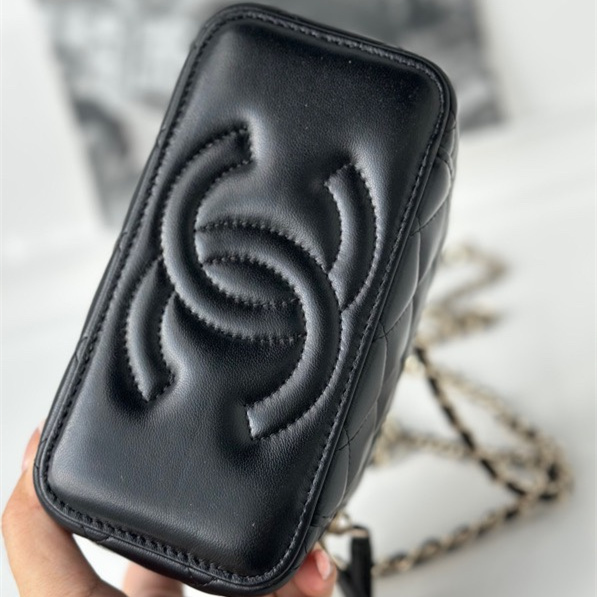 Chanel Black Handheld Cosmetic Bag