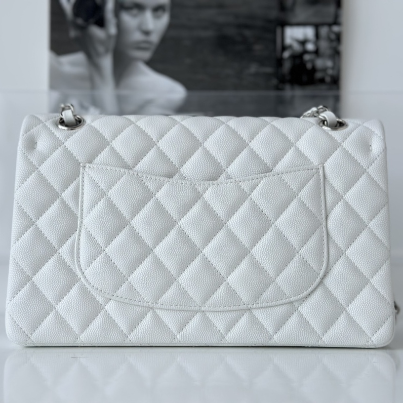 Chanel CF Series Classic Flap Bag Medium White