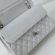 Chanel Flap Bag Lambskin White with Silver Hardware