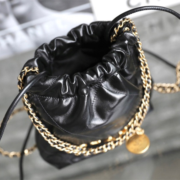 Chanel 23S Spring/Summer Series Mini Shopping Bag Black & Gold