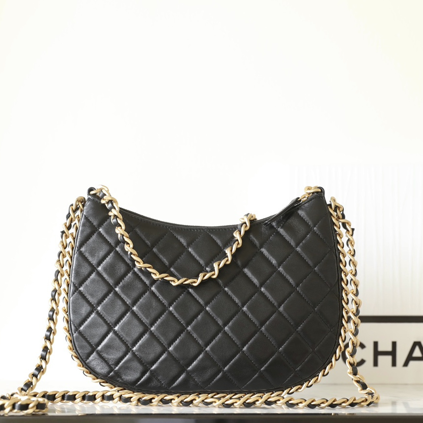 Chanel  23B Series Chain Shoulder Bag Large Black