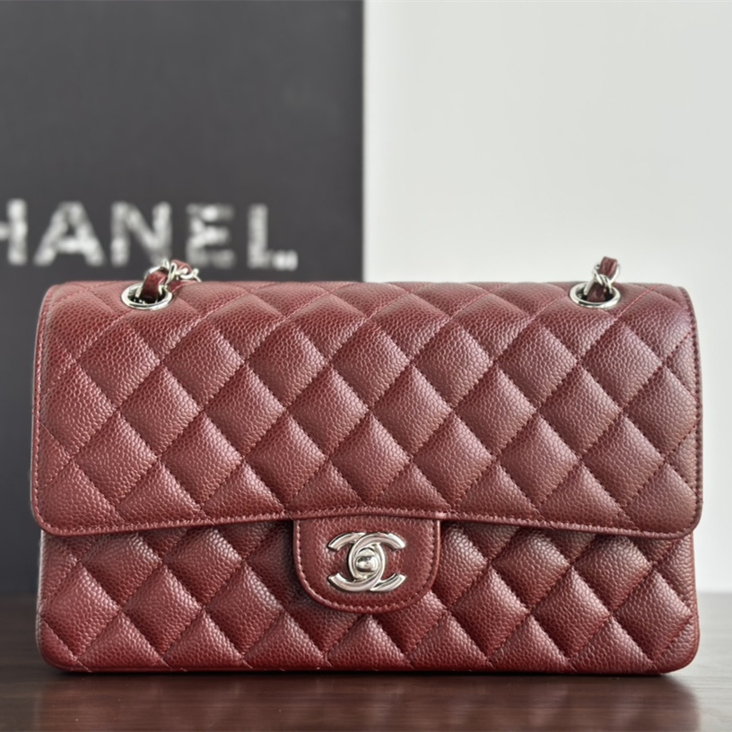 Chanel Flap Bag CF Caviar Wine Red