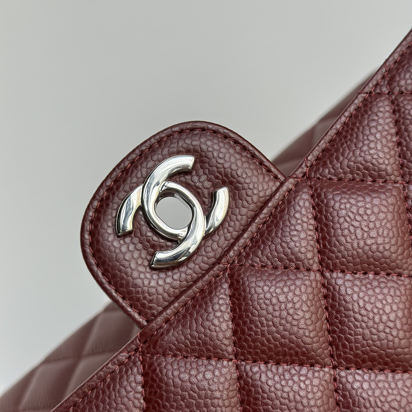 Chanel Flap Bag CF Caviar Wine Red