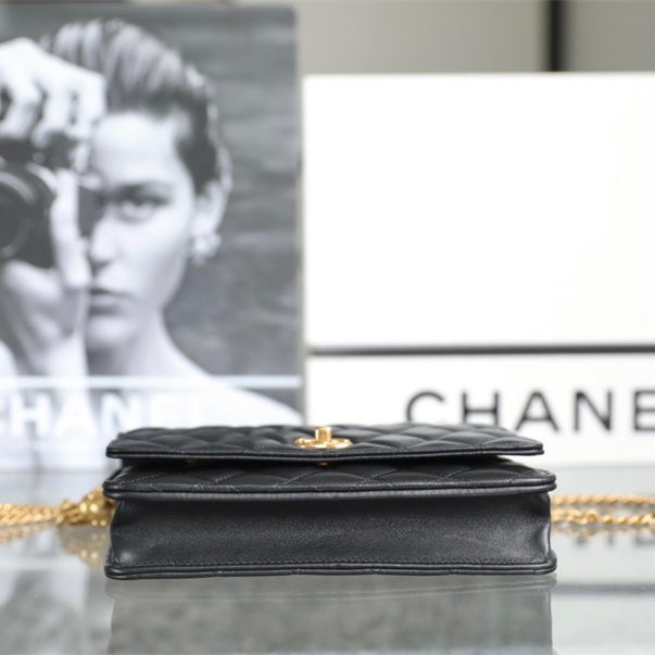 Chanel Camellia Buckle Classic Flap Bag Small Lambskin