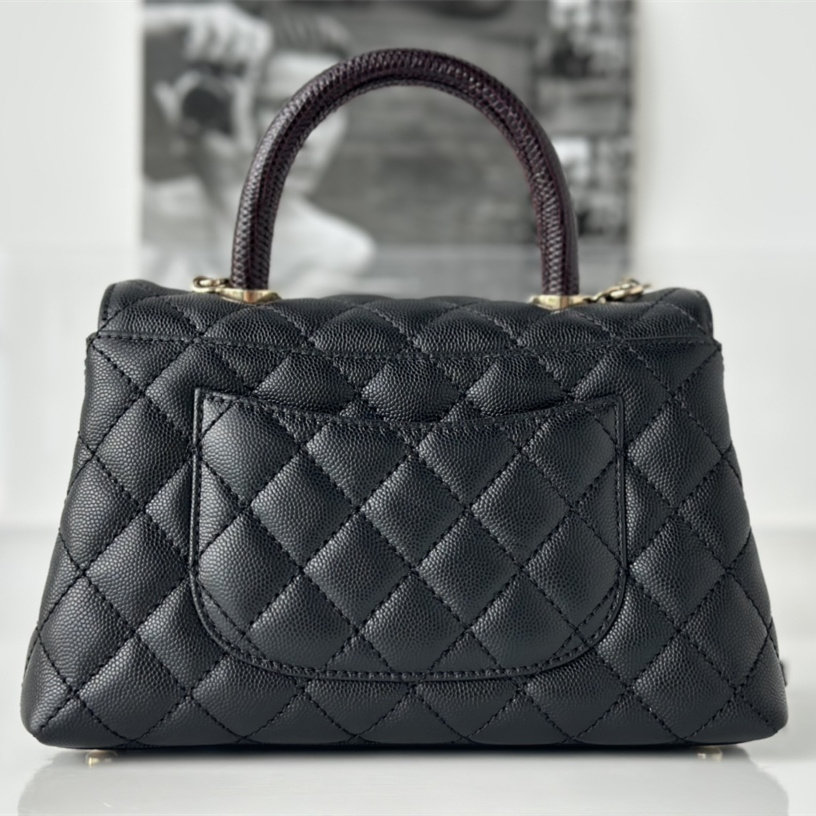 Chanel Coco Lizardskin Handle Calfskin Handbag