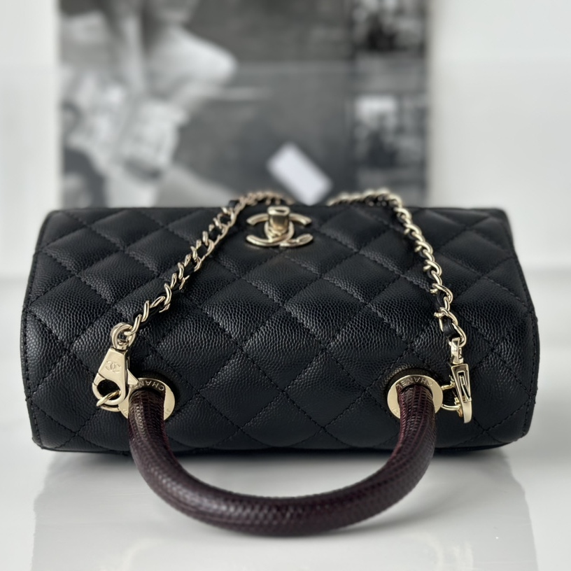 Chanel Coco Lizardskin Handle Calfskin Handbag