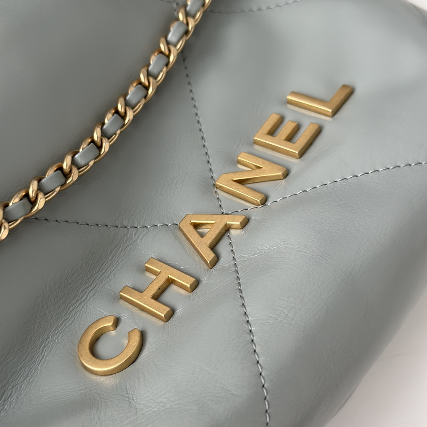 Chanel 23S series haze blue Mini shopping bag gold buckle