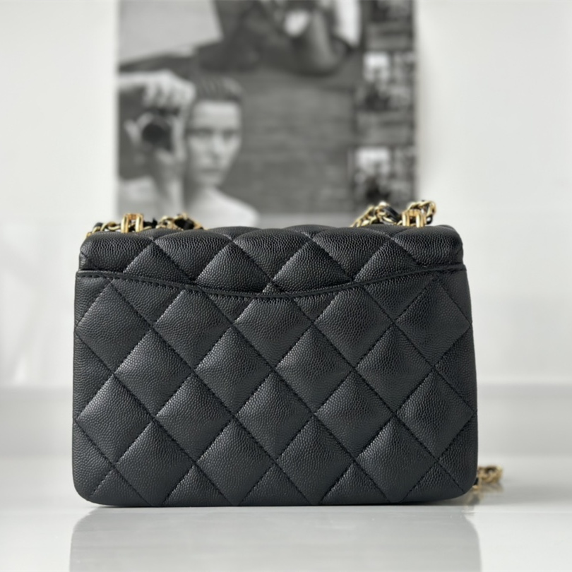 Chanel 22K series square fat black gold