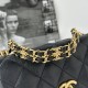 Chanel 22K series square fat black gold