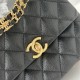 Chanel 22K series square fat black gold