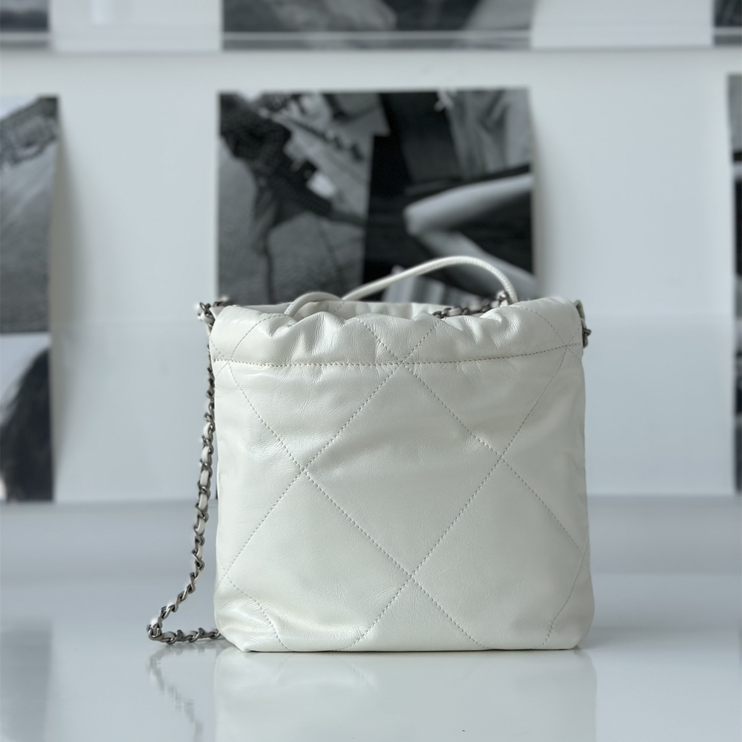 Chanel 23S series white calfskin mini shopping bag