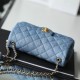 Chanel 22C series washed denim flap bag