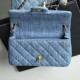 Chanel 22C series washed denim flap bag