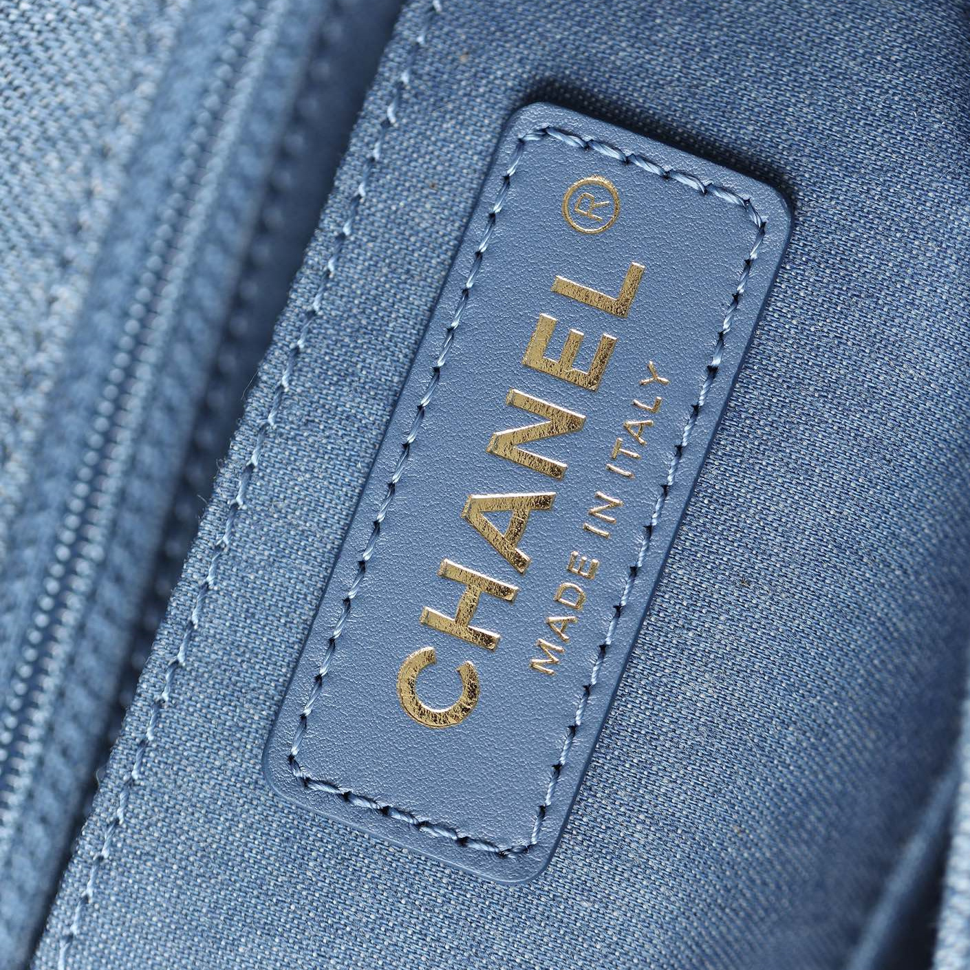 Chanel 22C series washed denim flap bag