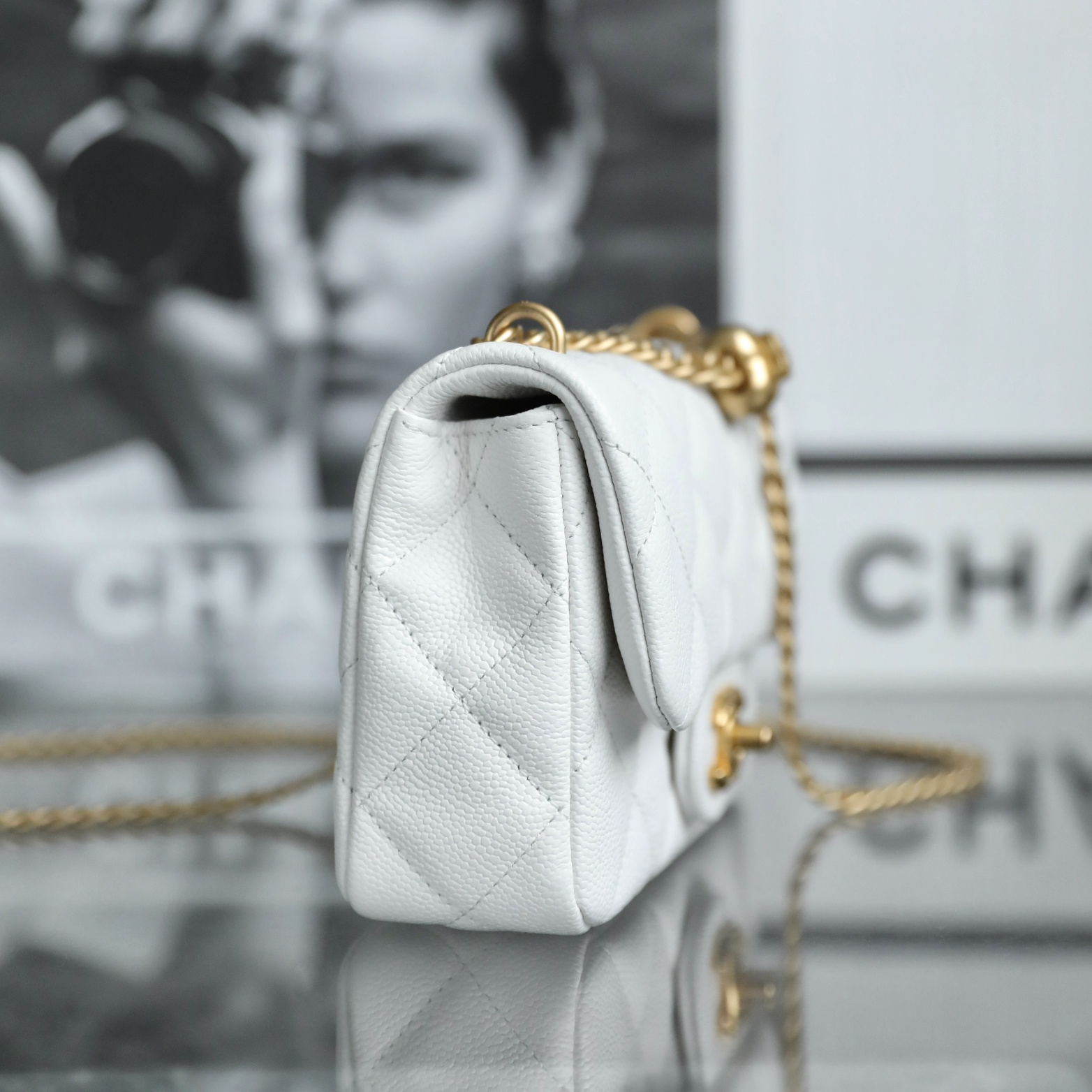 Chanel 23P white flap bag small