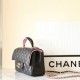 Chanel 23P series black and pink double flap bag