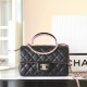 Chanel 23P series black and pink double flap bag