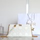 Dior Chain Clutch Caro Colle Noire Series White Lambskin