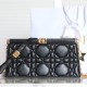 Dior Tote Bag Caro Colle Noire Series Black Lambskin