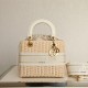 Dior Lady Handbag Wicker Cream Color Handmade