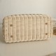 Dior Lady Handbag Wicker Cream Color Handmade