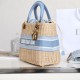 Dior Lady Handbag Wicker Cornflower Blue