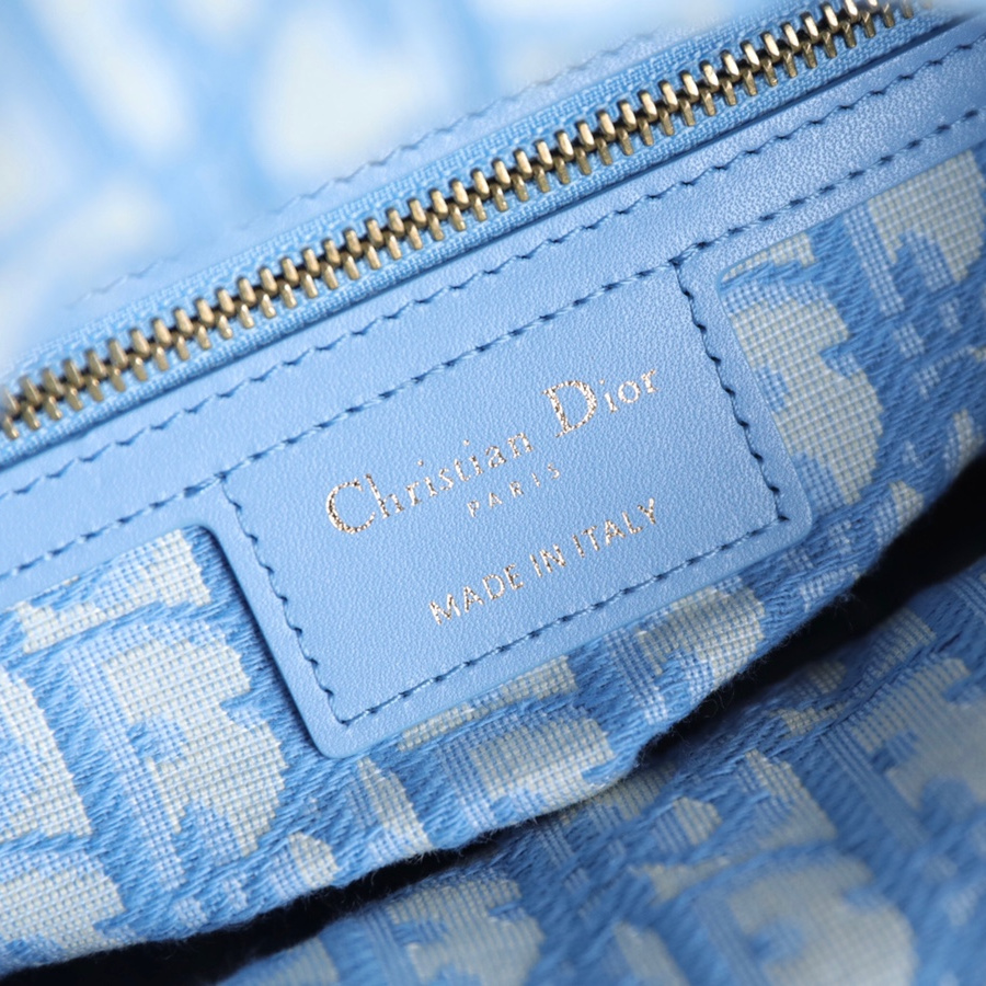 Dior Lady Handbag Wicker Cornflower Blue