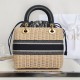 Dior Lady Dior Bag Bamboo Basket Black