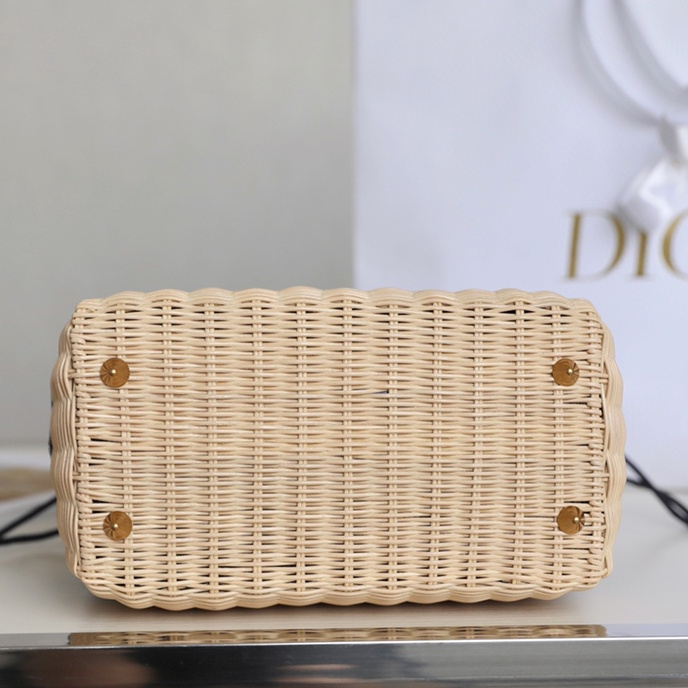 Dior Lady Dior Bag Bamboo Basket Black