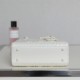 Dior Lady Dior Bag Diamond Cannage Pattern White