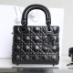 Dior Lady Dior Bag Diamond Cannage Pattern Black