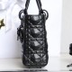 Dior Lady Dior Bag Diamond Cannage Pattern Black