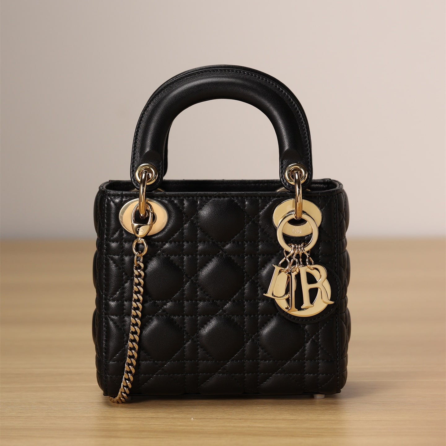 Dior Lady Series Handbag Black Lambskin Mini